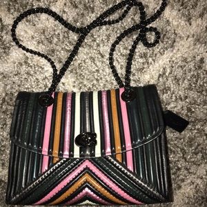 Coach Parker multicolor block quilting rivets